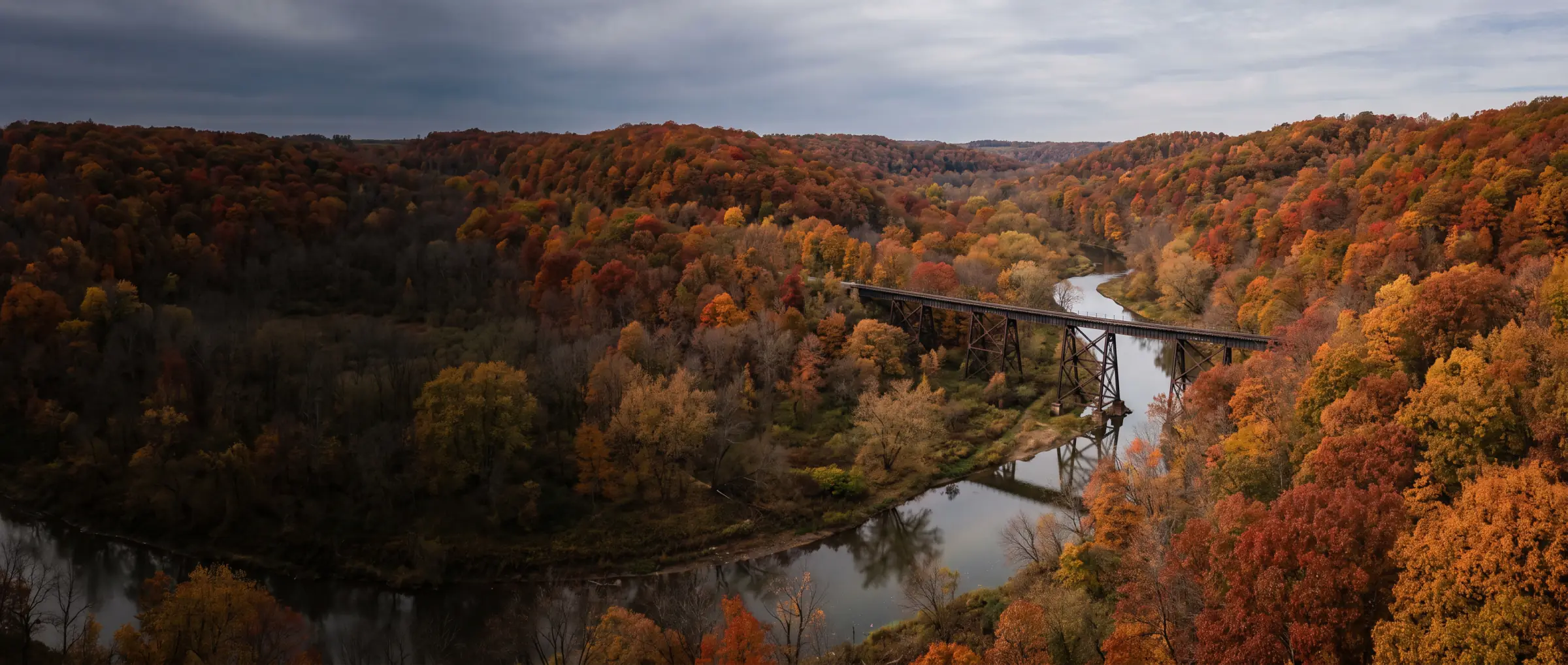 Christian-Owned Businesses in Bowmanville, ON: the Bowmanville Creek valley in autumn