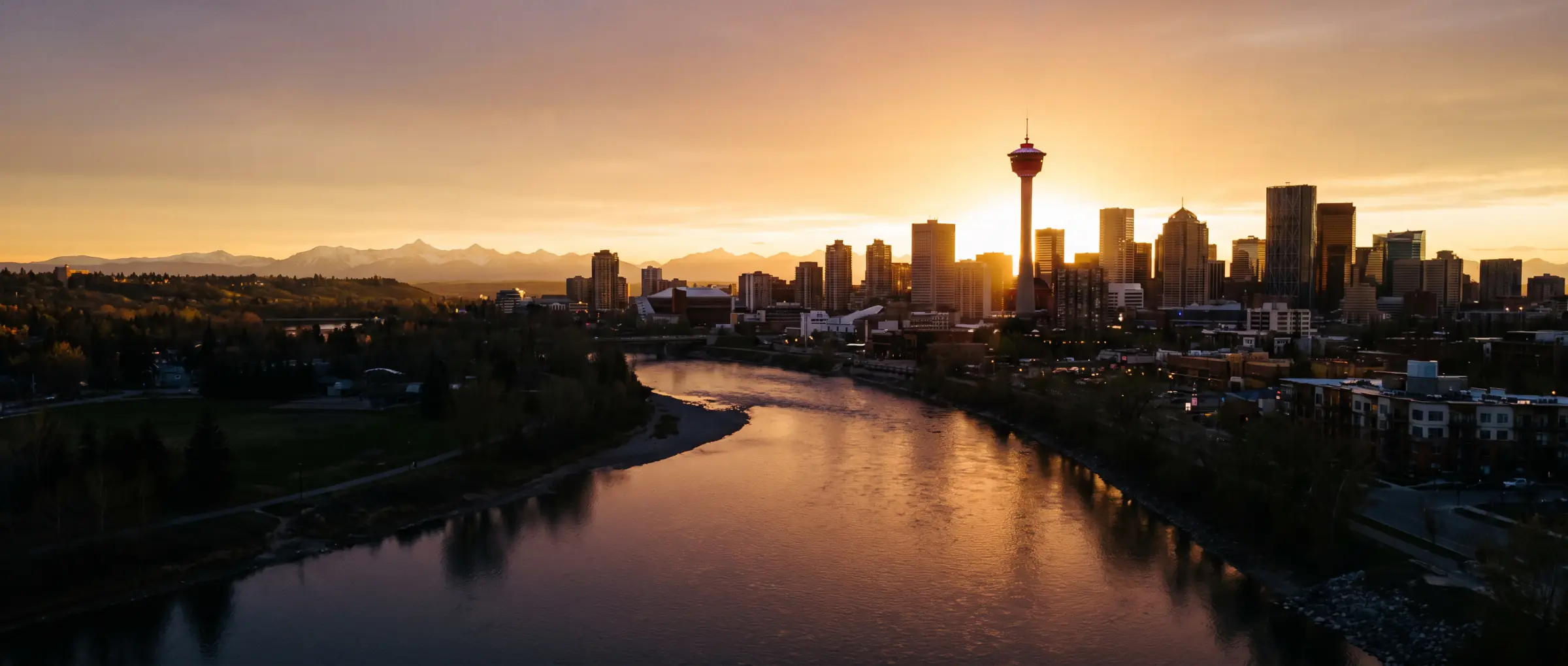 Christian-Owned Businesses in Calgary, AB: the downtown skyline above the Bow River