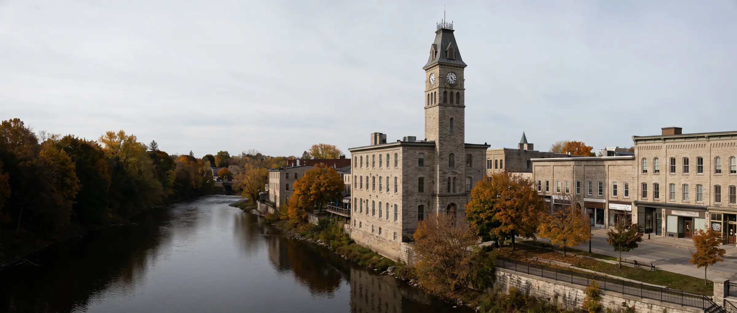 Christian-Owned Businesses in Cambridge, ON: the limestone heritage buildings of Galt on the Grand River