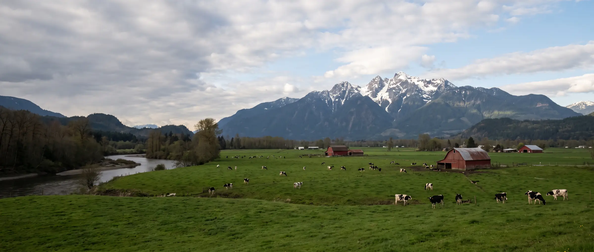 Christian-Owned Businesses in Chilliwack, BC: farmland below the peaks of Mount Cheam