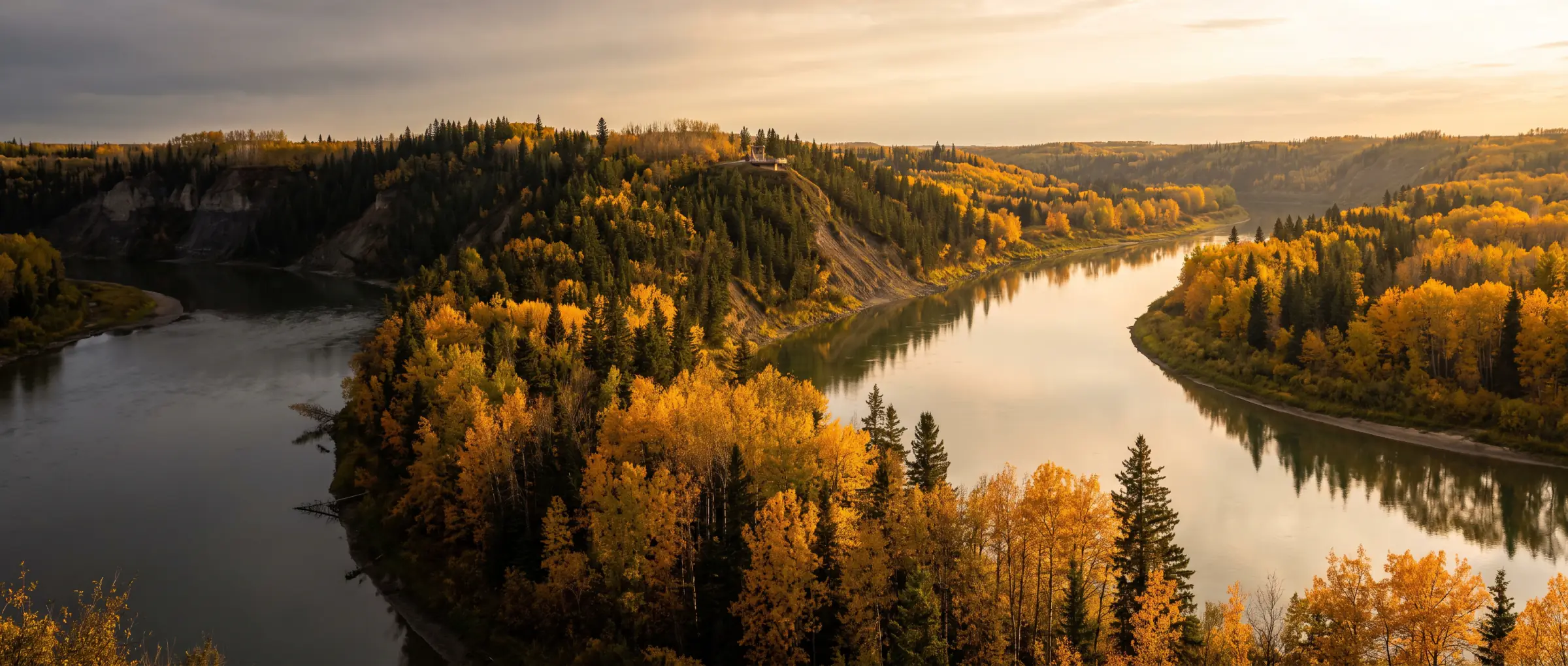 Christian-Owned Businesses in Devon, AB: the North Saskatchewan River valley in autumn