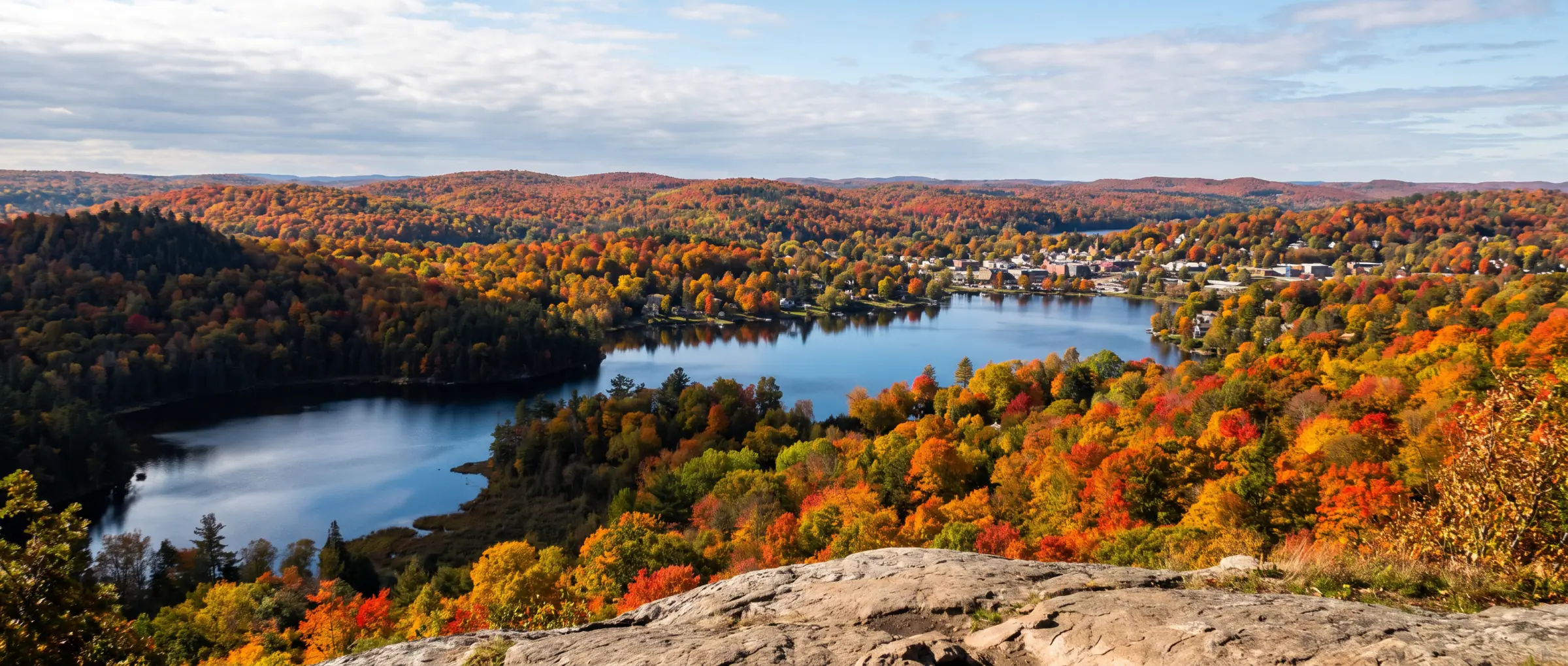 Christian-Owned Businesses in Huntsville, ON: Fairy Lake and the autumn hills from Lions Lookout