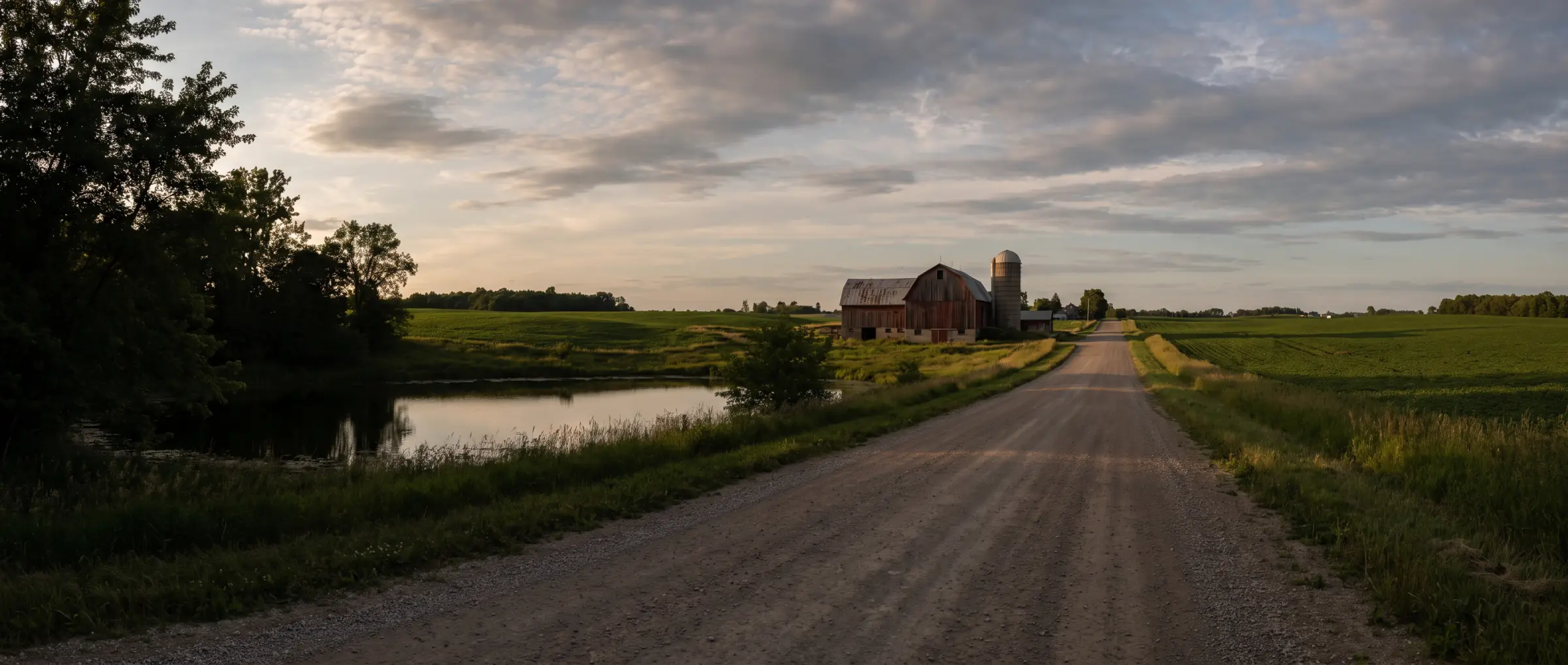Christian-Owned Businesses in Lambeth, ON: a country road through the farm fields south of London