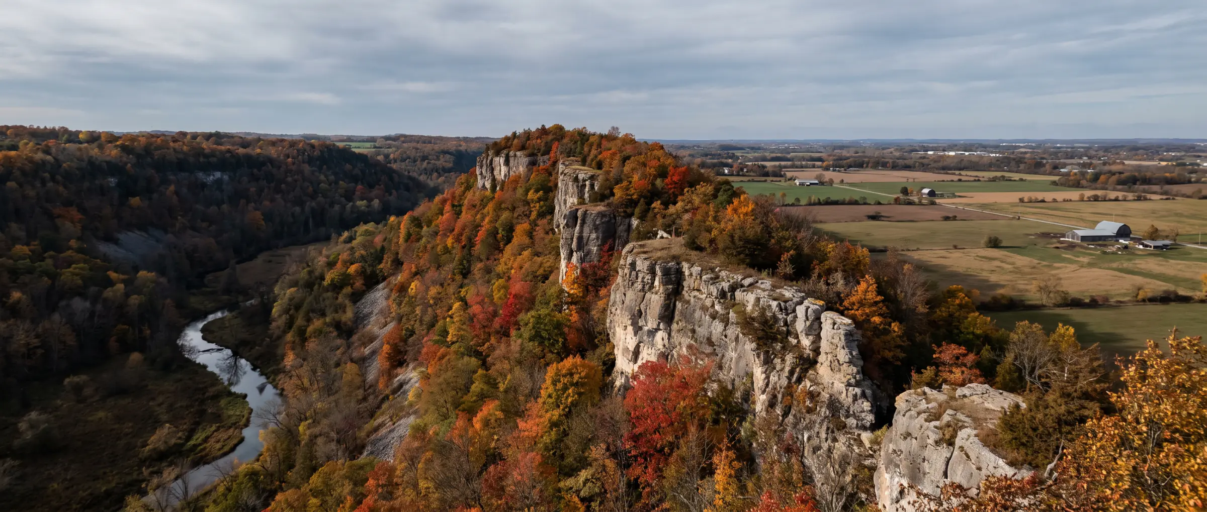 Christian-Owned Businesses in Milton, ON: the escarpment cliffs at Rattlesnake Point
