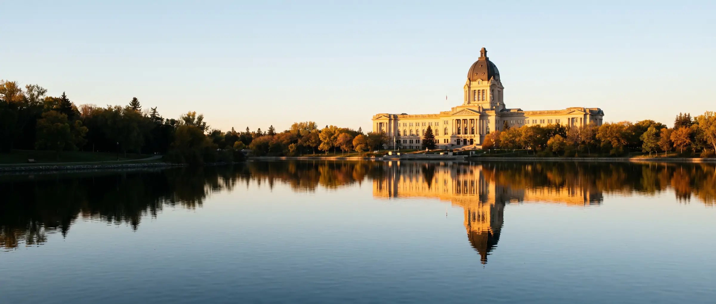 Christian-Owned Businesses in Regina, SK: the Legislative Building across Wascana Lake
