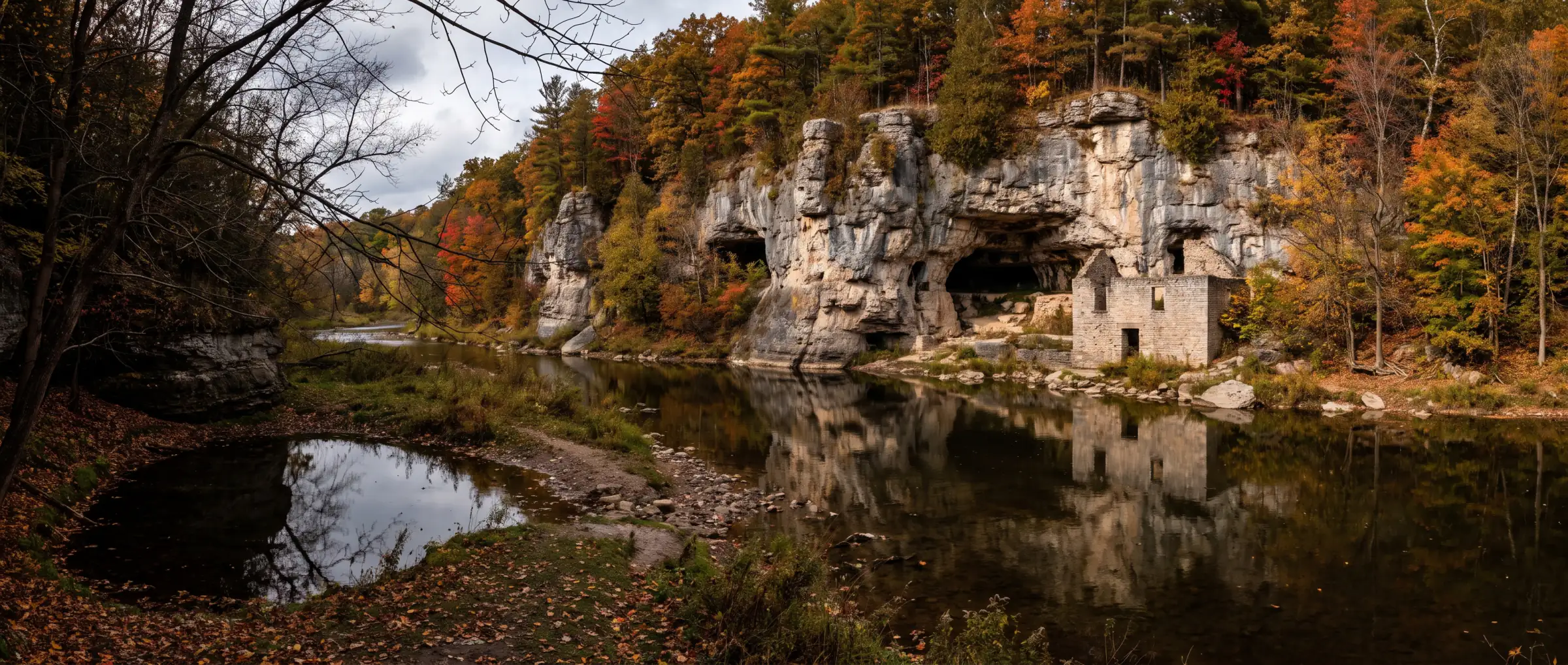 Christian-Owned Businesses in Rockwood, ON: the limestone cliffs and the Eramosa River at Rockwood Conservation Area