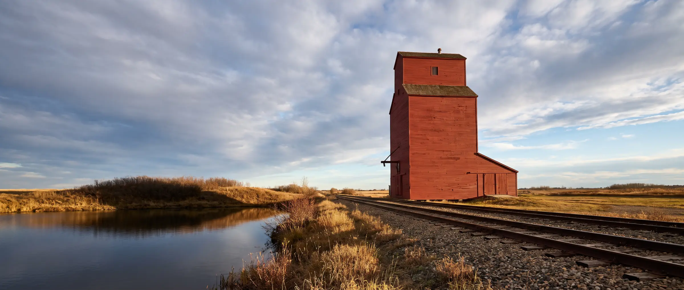 Christian-Owned Businesses in Spruce Grove, AB: the restored wooden grain elevator by the railway