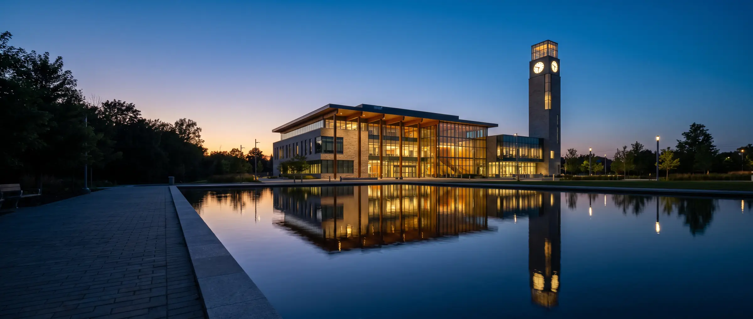 Christian-Owned Businesses in Vaughan, ON: Vaughan City Hall and its reflecting pool