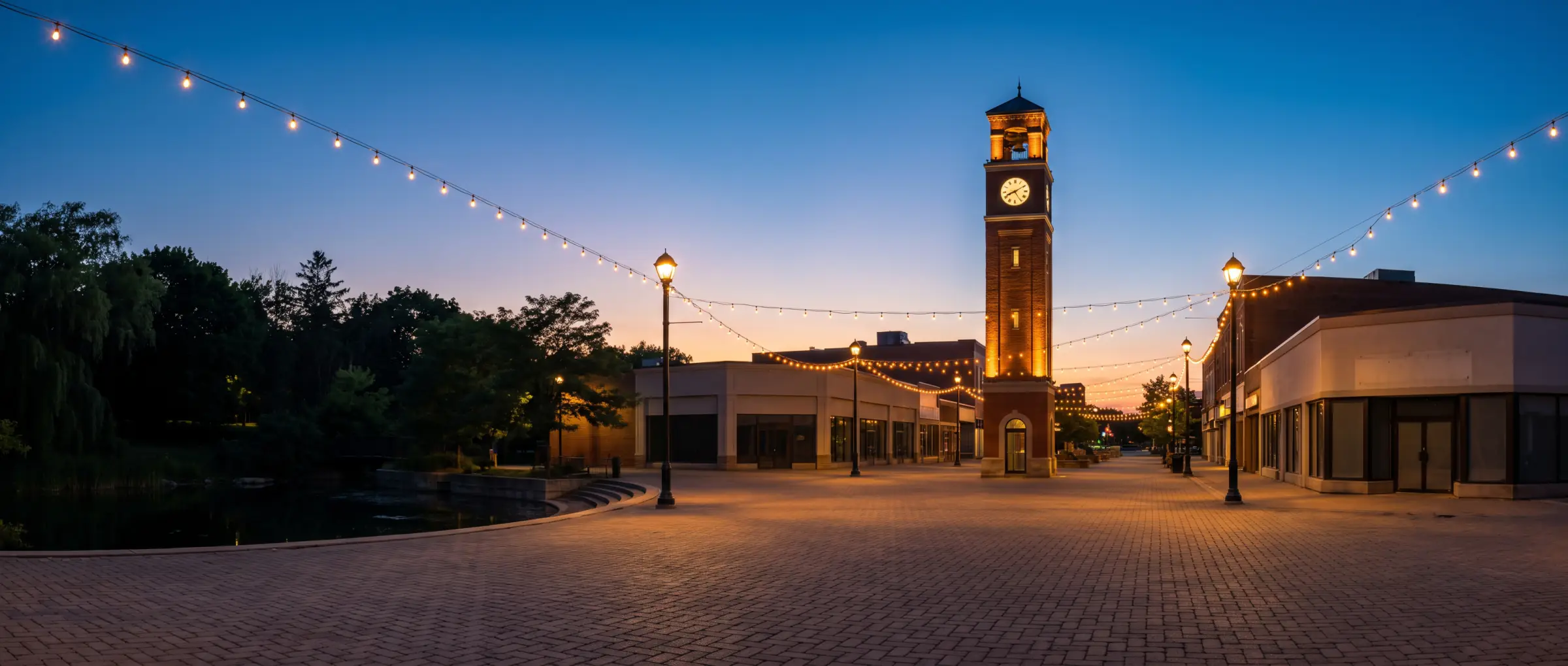 Christian-Owned Businesses in Waterloo, ON: the uptown public square in summer